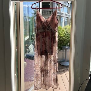 Floral Jumpsuit with Sexy See Through Legs